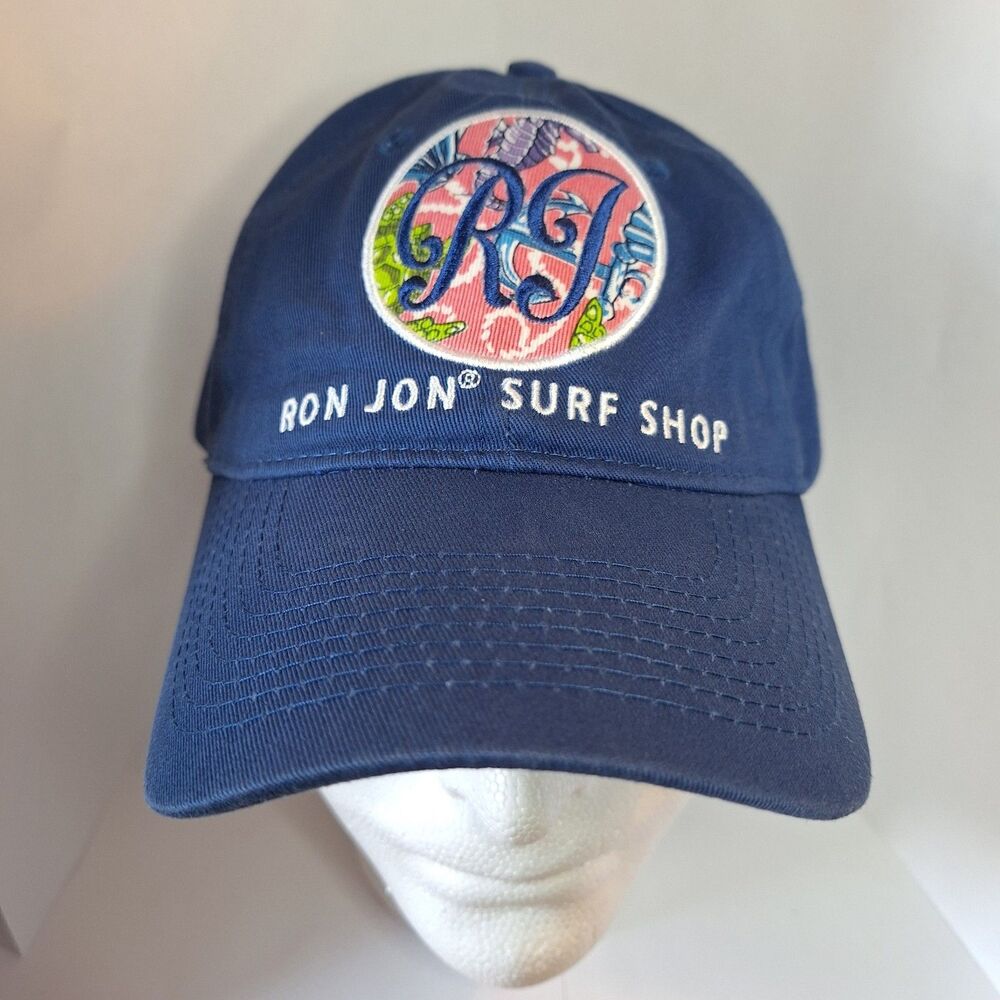 Ron Jon Surf Shop Panama City Beach Blue Floral Embroidered Baseball Cap Hat